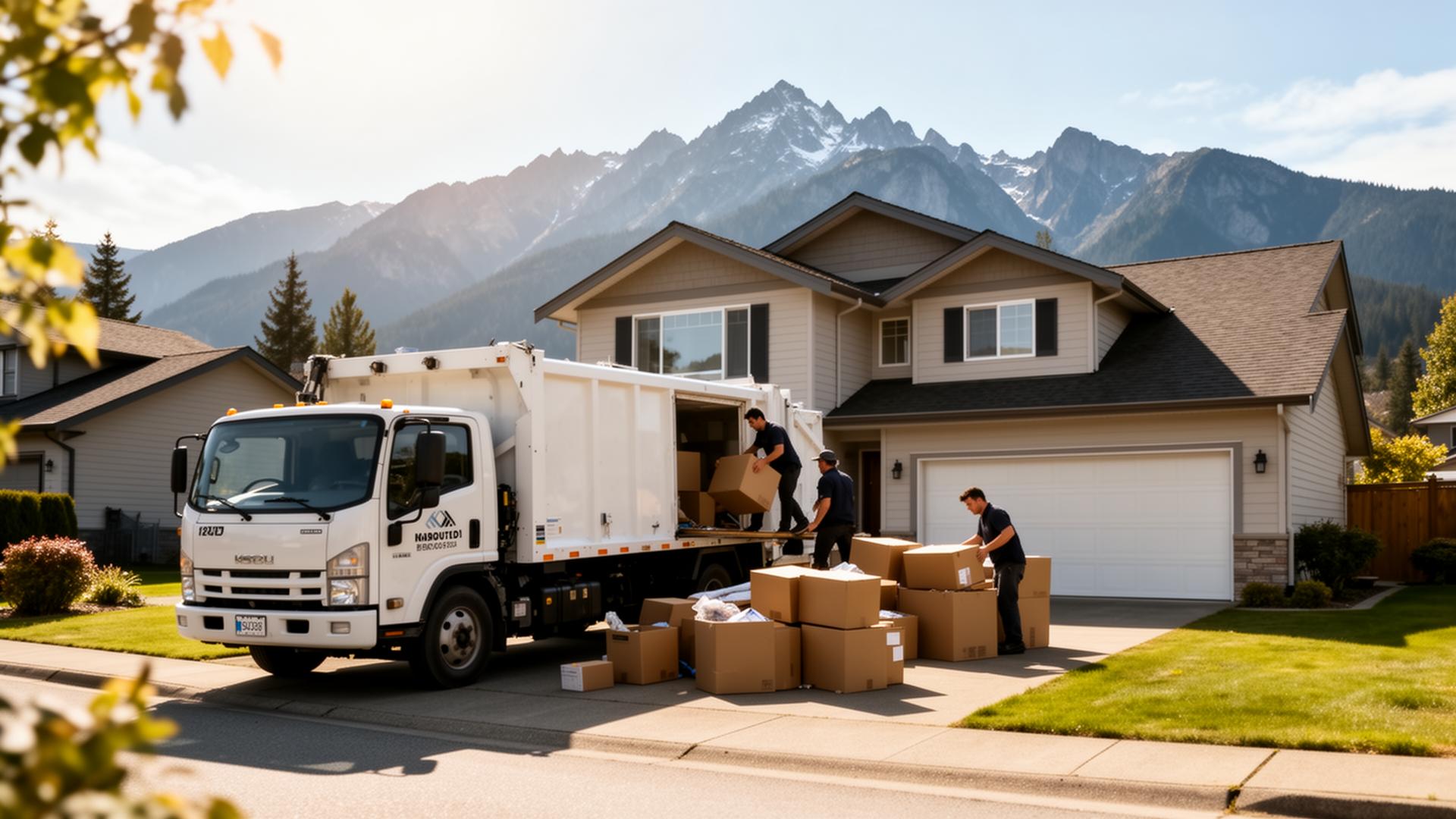 Junk removal truck in BC